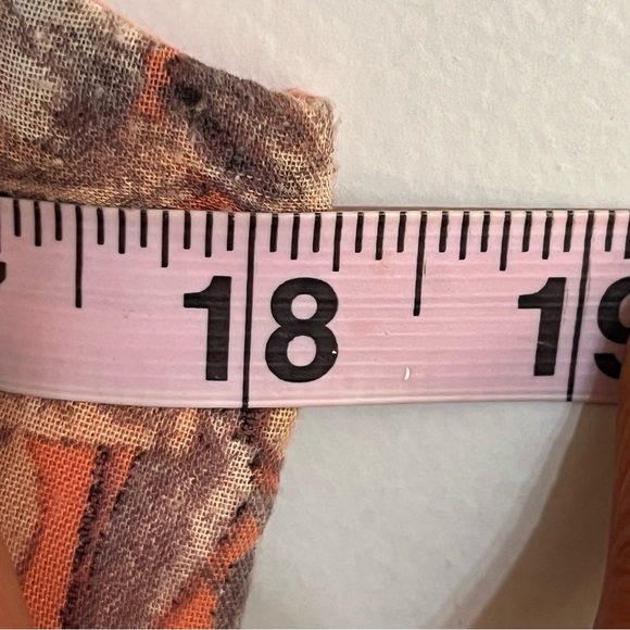 Melonie Women's Size 10 Floral Maxi Dress V-Neck Papaya Cream Sleeveless - Picture 8 of 14